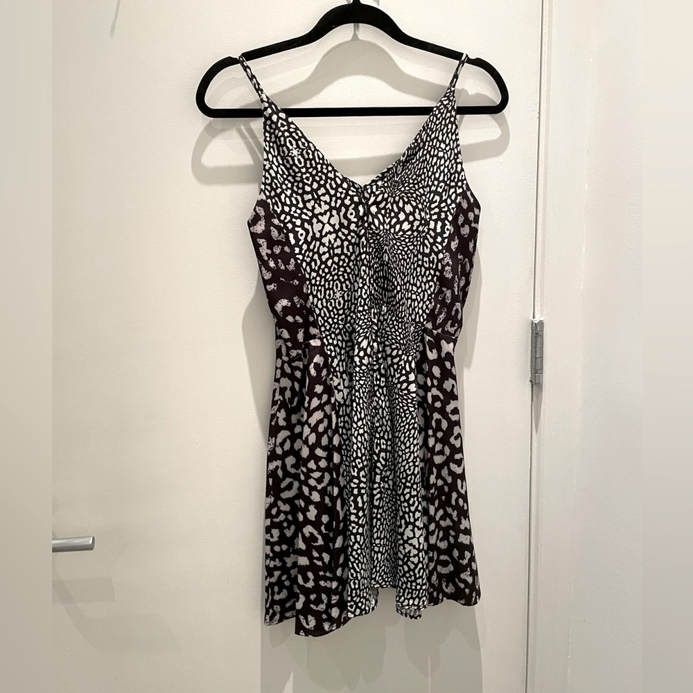 Macy’s Bar lll - Fit & Flare Skater Dress - Size S - Black/White Animal Print